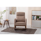 Mid-Century Modern Upholstered Rocking Chair, High Back, Solid Wood Frame, 300 lbs