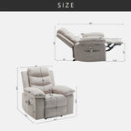 Electric recliner with seat heating and adjustable massage function