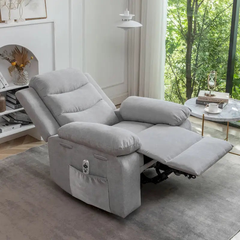 Electric recliner with seat heating and adjustable massage function