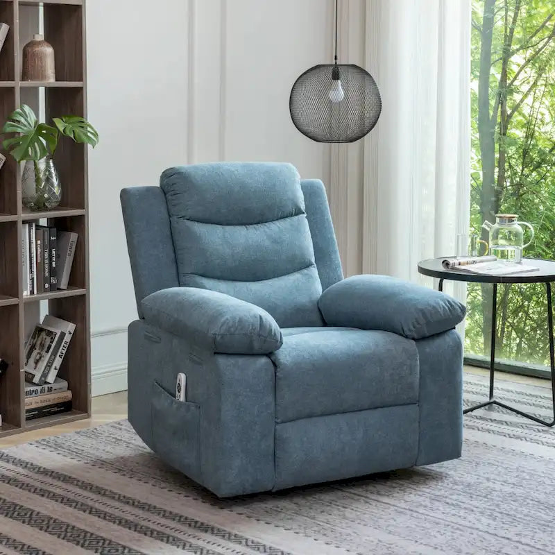Electric recliner with seat heating and adjustable massage function