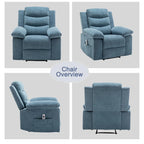 Electric recliner with seat heating and adjustable massage function