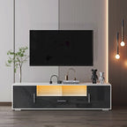 Modern 63" TV Stand with RGB LED Lights & Remote, Fits 65" TV, 110 lbs Capacity