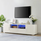 Modern 63" TV Stand with RGB LED Lights & Remote, Fits 65" TV, 110 lbs Capacity