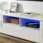 Modern 63" TV Stand with RGB LED Lights & Remote, Fits 65" TV, 110 lbs Capacity