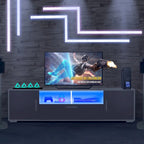 Modern 63" TV Stand with RGB LED Lights & Remote, Fits 65" TV, 110 lbs Capacity