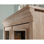 Country Style Library Hutch with Open Shelves – Rustic Wood Finish