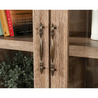 Country Style Library Hutch with Open Shelves – Rustic Wood Finish