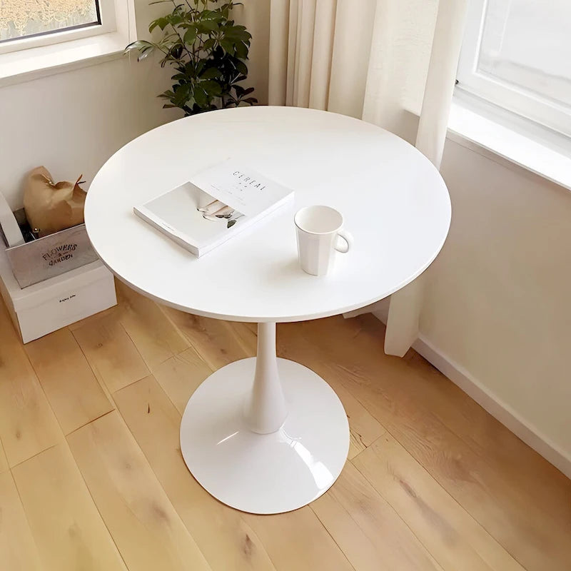 Round Dining Table, 31.5 Tulip Table Kitchen Dining Table 2-4 People with MDF Table Top & Pedestal Base, End Table