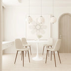 Round Dining Table, 31.5 Tulip Table Kitchen Dining Table 2-4 People with MDF Table Top & Pedestal Base, End Table