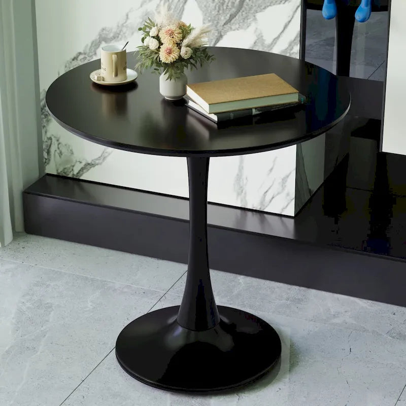 Round Dining Table, 31.5 Tulip Table Kitchen Dining Table 2-4 People with MDF Table Top & Pedestal Base, End Table