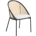 Modern Dining Chair with Faux Leather Seat & Wicker Back
