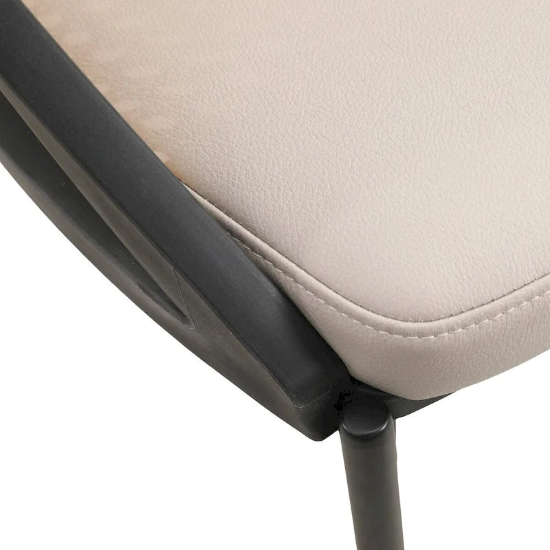 Modern Dining Chair with Faux Leather Seat & Wicker Back