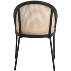 Modern Dining Chair with Faux Leather Seat & Wicker Back