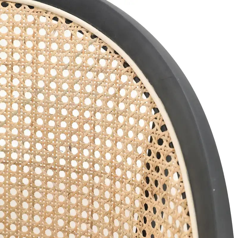 Modern Dining Chair with Faux Leather Seat & Wicker Back