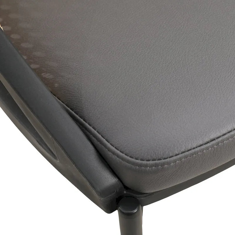 Modern Dining Chair with Faux Leather Seat & Wicker Back