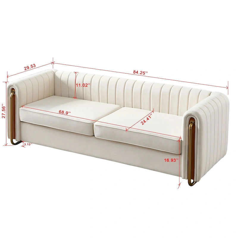 Contemporary Velvet Sofa Couch for Living Room