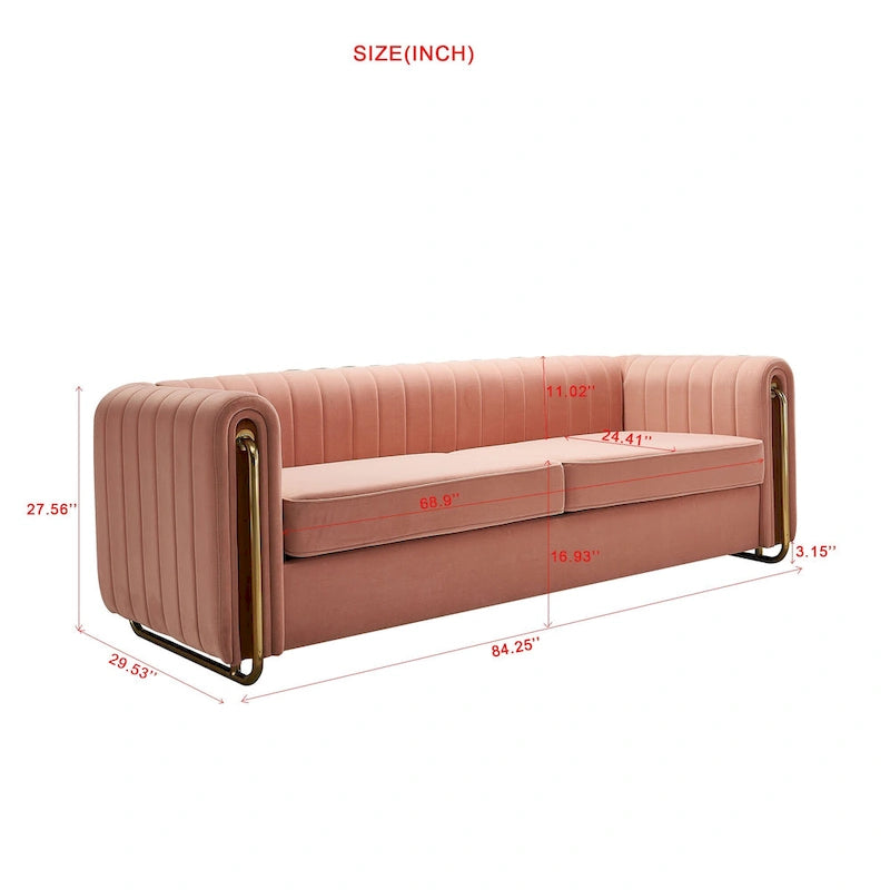 Contemporary Velvet Sofa Couch for Living Room
