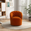 Modern Velvet 360° Swivel Barrel Accent Chair, Button Tufted, 300 lbs Capacity