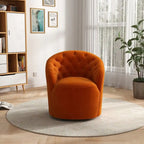 Modern Velvet 360° Swivel Barrel Accent Chair, Button Tufted, 300 lbs Capacity