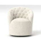 Modern Velvet 360° Swivel Barrel Accent Chair, Button Tufted, 300 lbs Capacity