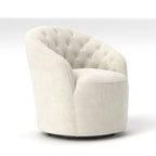 Modern Velvet 360° Swivel Barrel Accent Chair, Button Tufted, 300 lbs Capacity