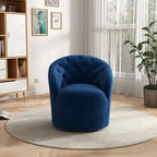 Modern Velvet 360° Swivel Barrel Accent Chair, Button Tufted, 300 lbs Capacity