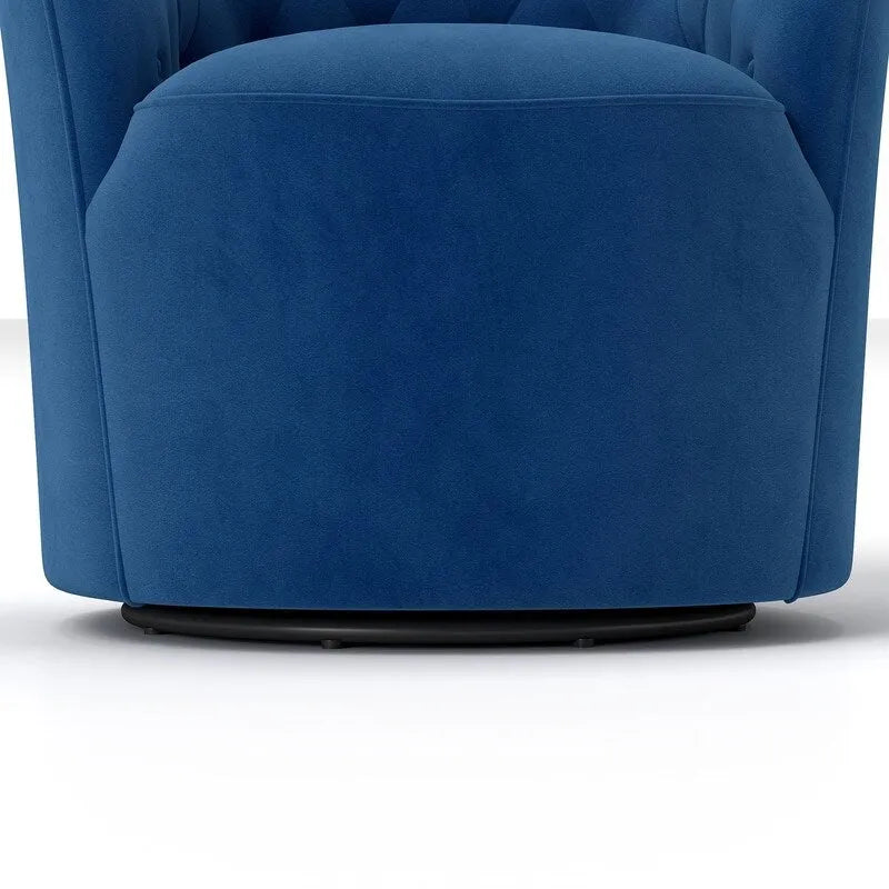 Modern Velvet 360° Swivel Barrel Accent Chair, Button Tufted, 300 lbs Capacity