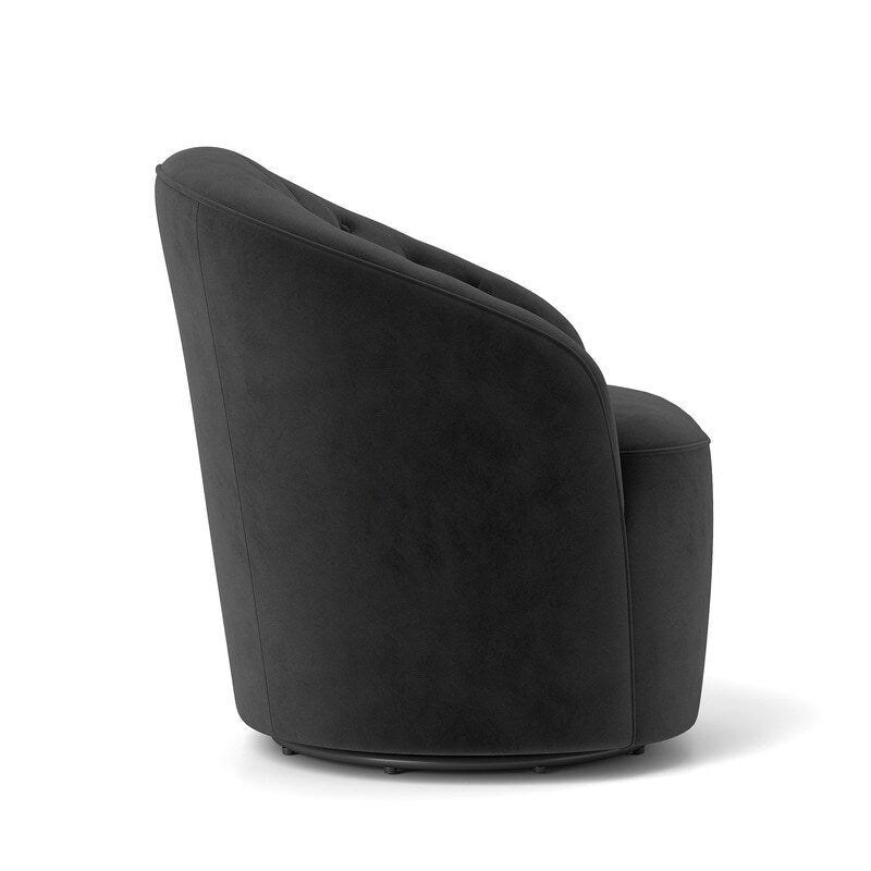 Modern Velvet 360° Swivel Barrel Accent Chair, Button Tufted, 300 lbs Capacity