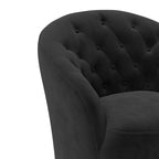 Modern Velvet 360° Swivel Barrel Accent Chair, Button Tufted, 300 lbs Capacity