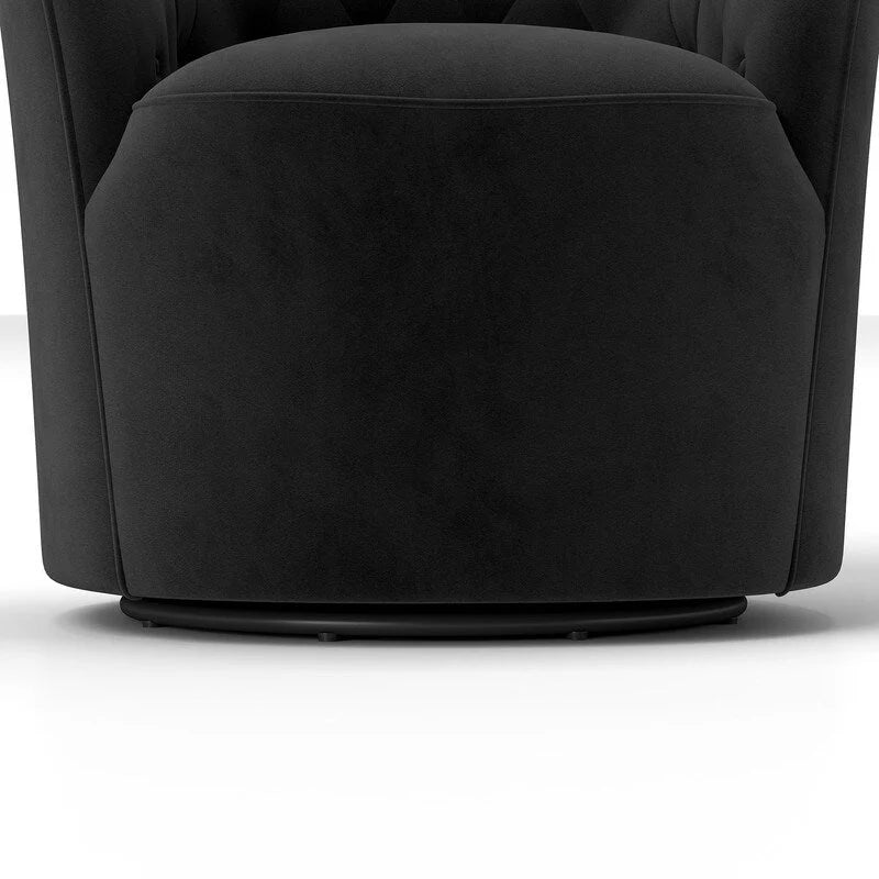 Modern Velvet 360° Swivel Barrel Accent Chair, Button Tufted, 300 lbs Capacity
