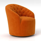 Modern Velvet 360° Swivel Barrel Accent Chair, Button Tufted, 300 lbs Capacity