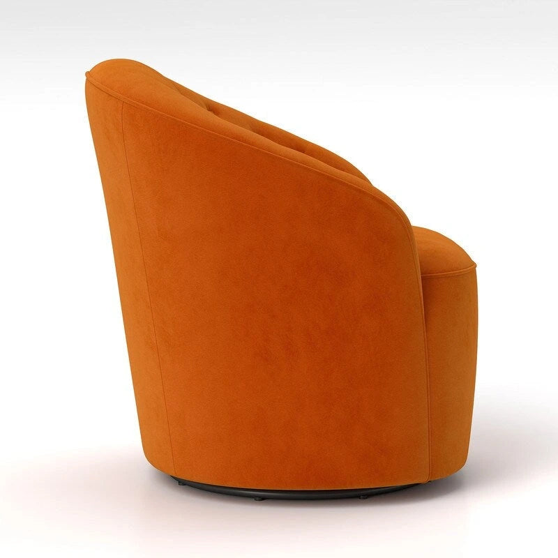 Modern Velvet 360° Swivel Barrel Accent Chair, Button Tufted, 300 lbs Capacity
