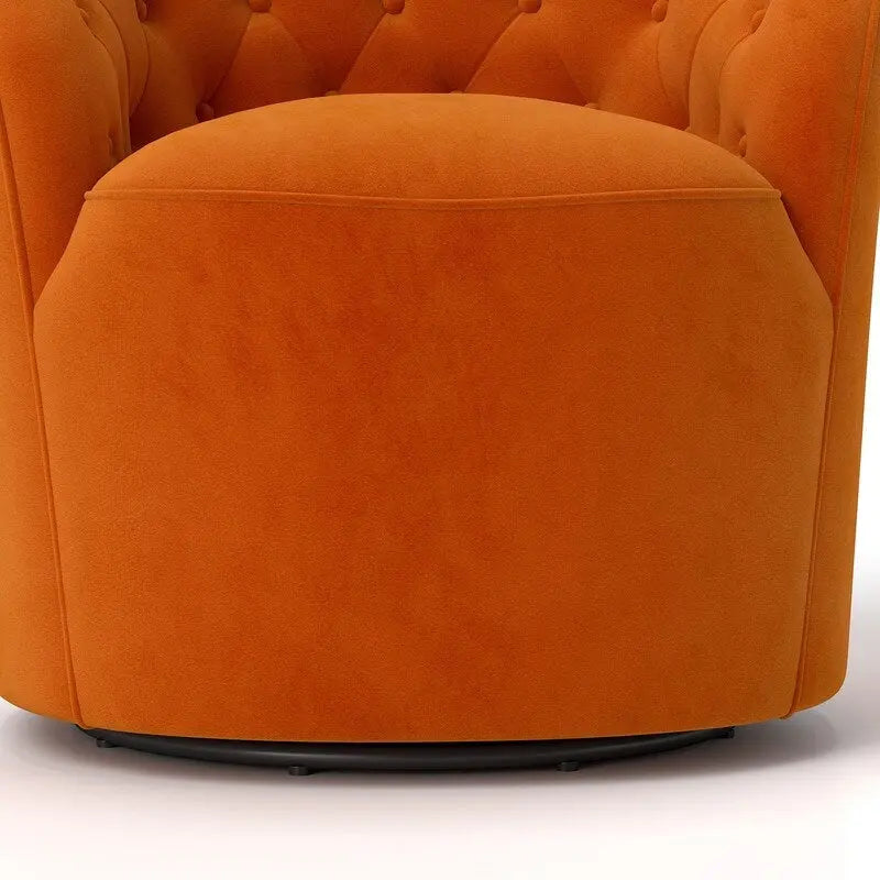 Modern Velvet 360° Swivel Barrel Accent Chair, Button Tufted, 300 lbs Capacity