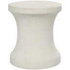 Table d'appoint extérieure sablier, céramique résistante aux intempéries, 35,6 x 40,6 cm, 68 kg, blanc/noir