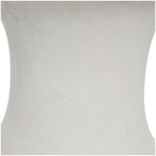 Table d'appoint extérieure sablier, céramique résistante aux intempéries, 35,6 x 40,6 cm, 68 kg, blanc/noir