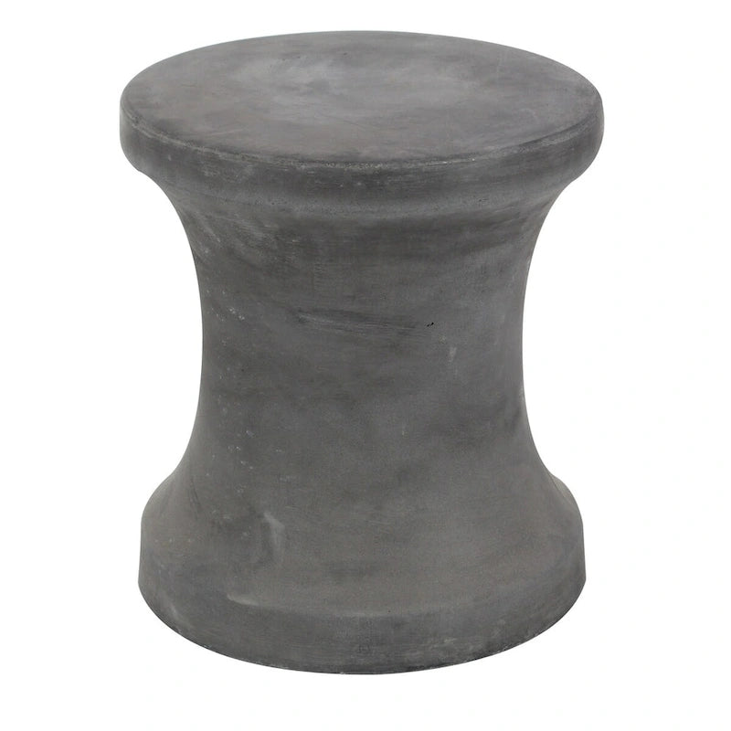Table d'appoint extérieure sablier, céramique résistante aux intempéries, 35,6 x 40,6 cm, 68 kg, blanc/noir