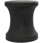Table d'appoint extérieure sablier, céramique résistante aux intempéries, 35,6 x 40,6 cm, 68 kg, blanc/noir