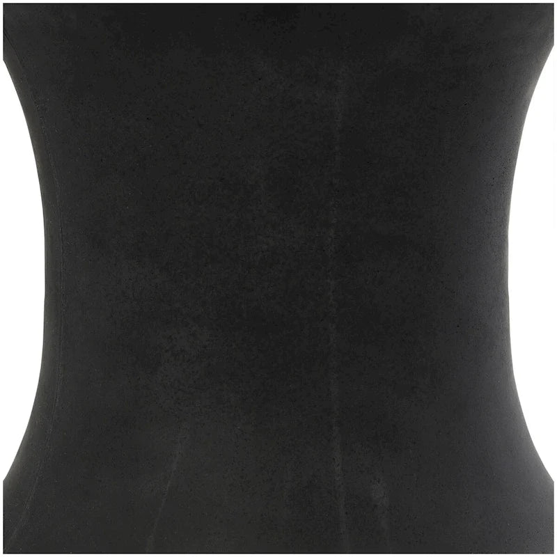Table d'appoint extérieure sablier, céramique résistante aux intempéries, 35,6 x 40,6 cm, 68 kg, blanc/noir