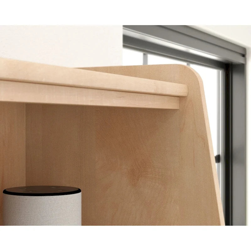 Classic Library Hutch with Open Shelves – Warm Wood Finish