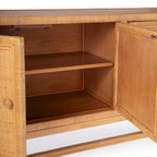 Coastal Rattan 4-Door Sideboard, Rubberwood Frame, 76"W, Fully Assembled