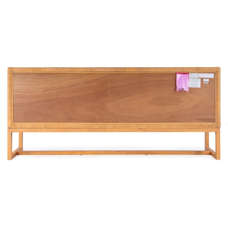 Coastal Rattan 4-Door Sideboard, Rubberwood Frame, 76"W, Fully Assembled