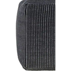 Modern Chunky Grid Pouf Ottoman, Wool & Cotton Top, Polyester Fill
