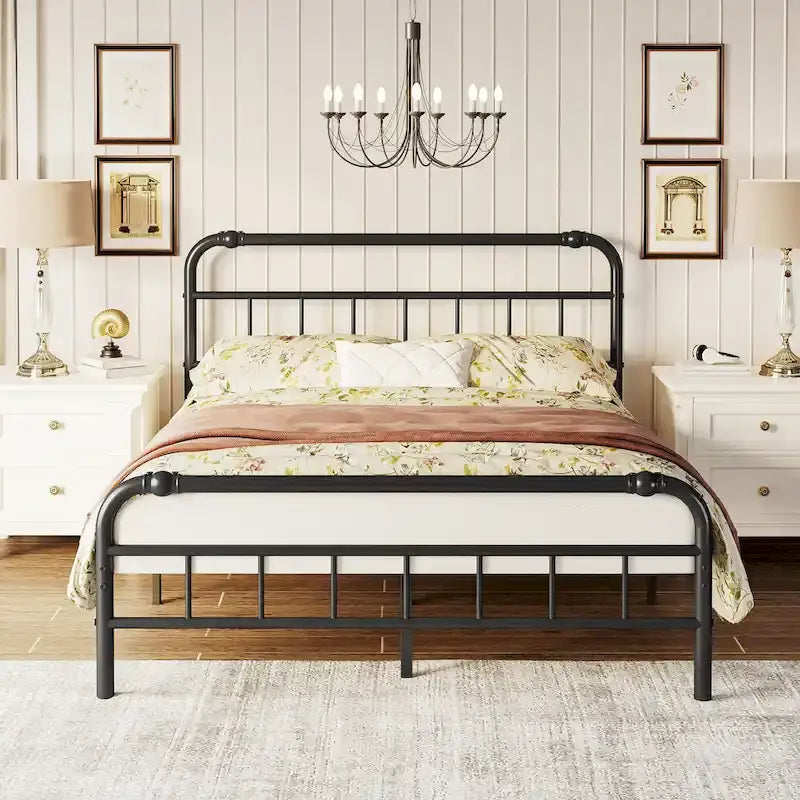 Heavy Duty Metal Platform Steel Slat Mattress Foundation