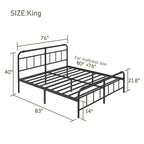 Heavy Duty Metal Platform Steel Slat Mattress Foundation