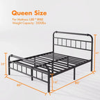 Heavy Duty Metal Platform Steel Slat Mattress Foundation